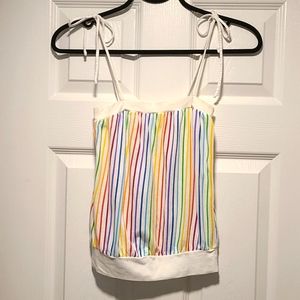 American Apparel Rainbow Strip Tie Tank